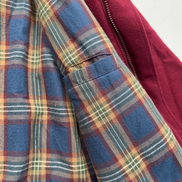 Vintage 80s LL Bean Plaid Lined Wool Bomber Jacket Coat Mens Size Large Red READ - Picture 4 of 16